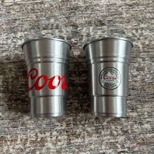 Coors Light Aluminum Cup Set with Born in the Rockies Logo